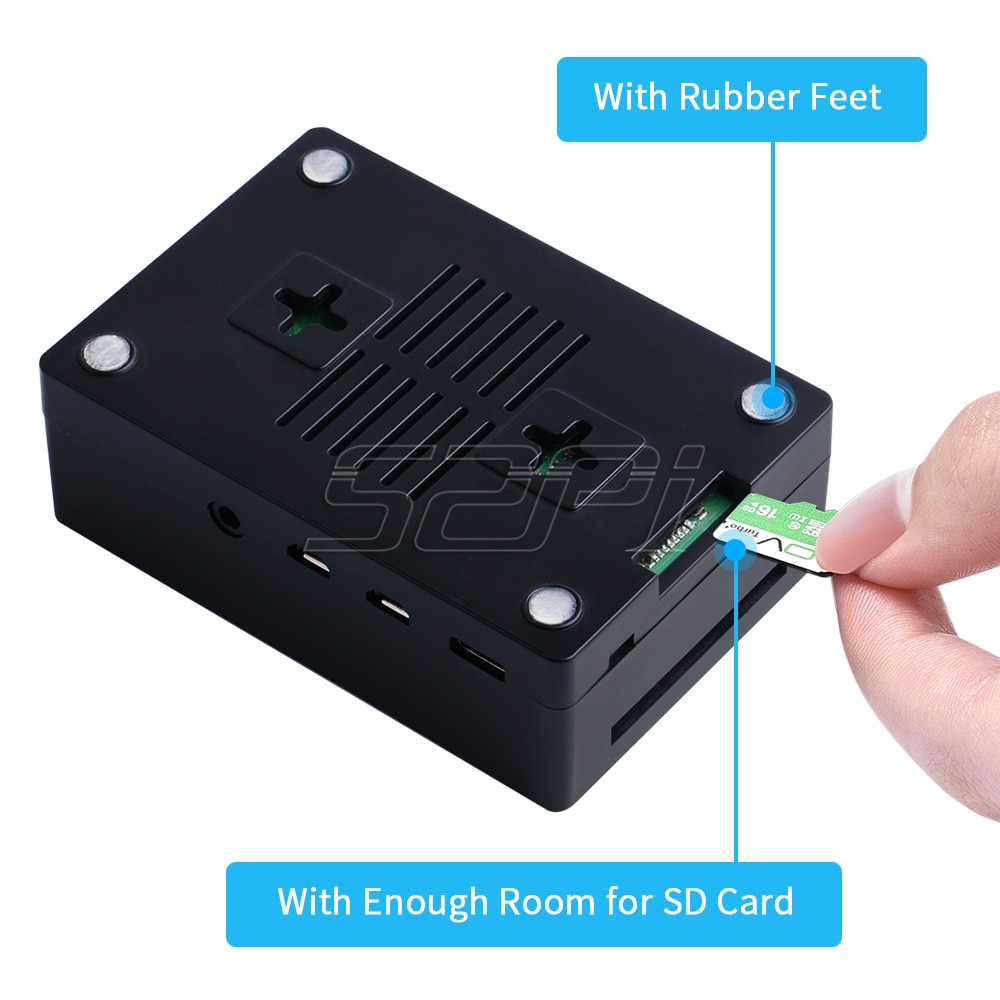 52Pi Raspberry Pi 4 480*320 3.5 Inch Resistive Touch Screen TFT Display Monitor with ABS Case Cooling Fan Heatsinks