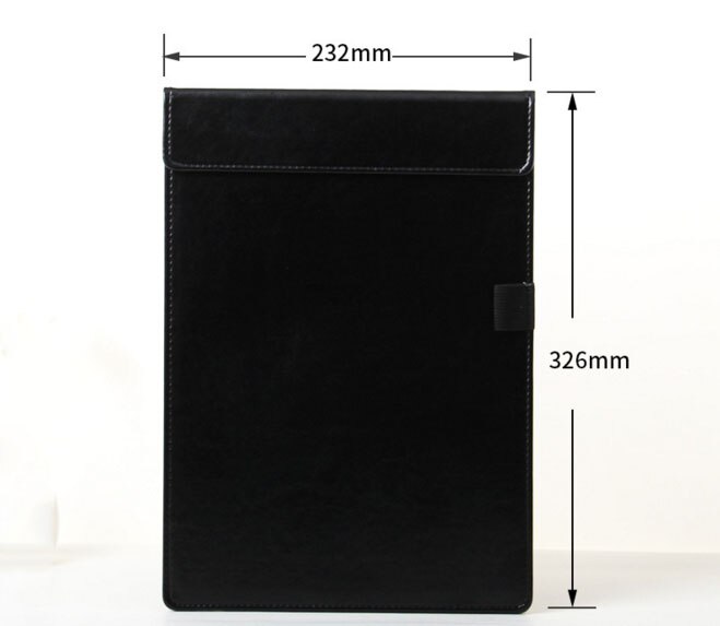 A4 A5 porte document de en cuir fichier dossier papier stockage bureau d'affaires fournitures de classement scolaire avec Insertion de stylo: L Black