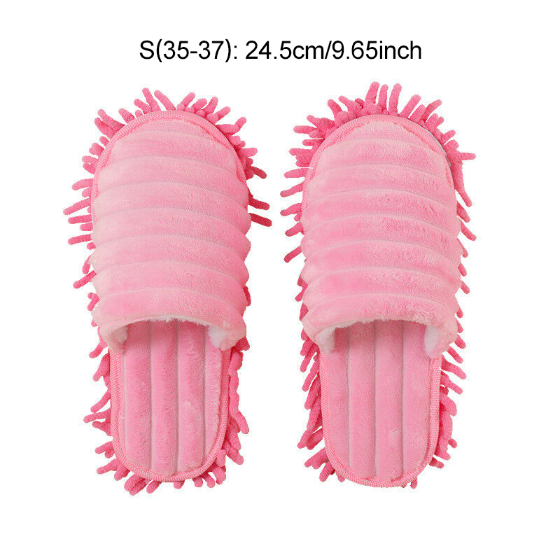 2 unidades/par de zapatillas antideslizantes, calcetines para suelo y pie de mopa, zapatos, limpieza rápida, pulido, polvo, cocina, suministros de baño, herramientas para el hogar: S-Pink