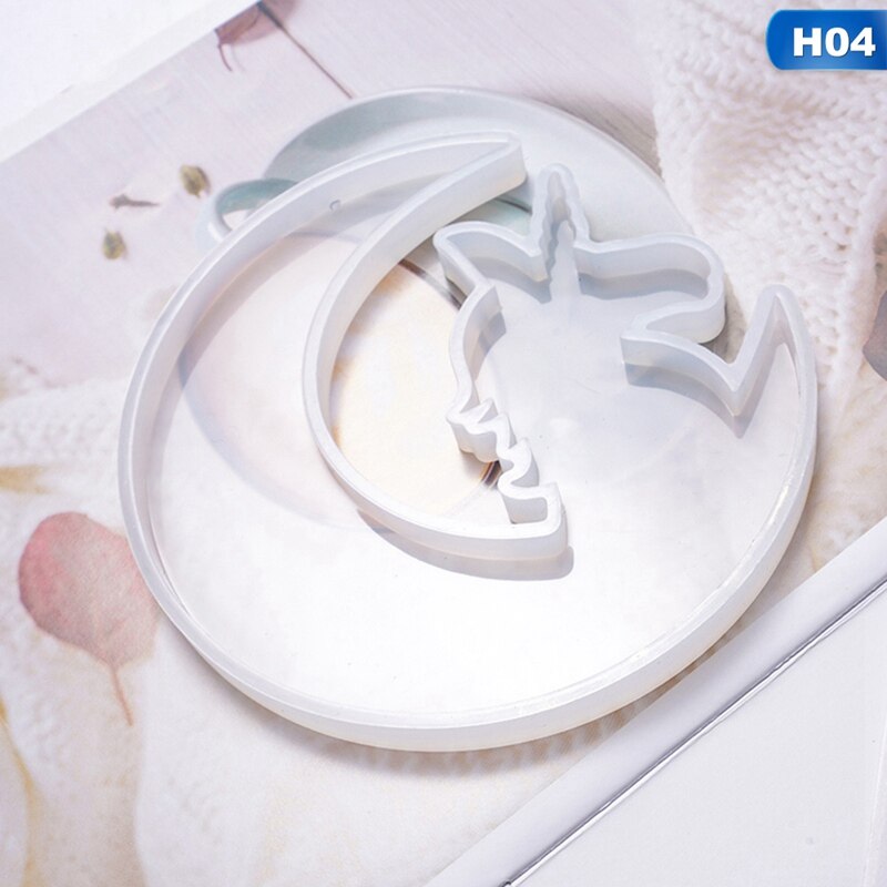 Bricolage cristal époxy miroir cerf chat ange lune Silicone moule bijoux charme moule, utilisé pour bricolage en vrac décoration faisant des bijoux: 4