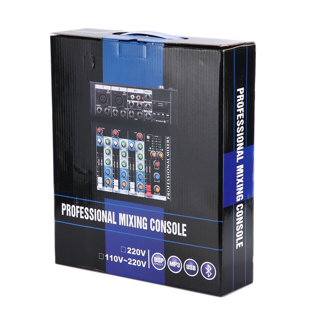 F-4 4 Channel Live Mixing Studio Audio Sound Console Network Anchor Portable Mixing Device Vocal Effect Processor