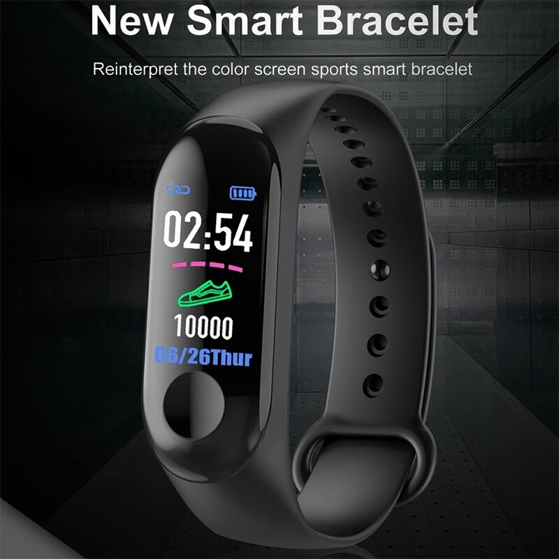 M3 plus pro smart band stor färgskärm intelligent armband fitness tracker stegräknare blodtrycksklocka för iphone xiaomi