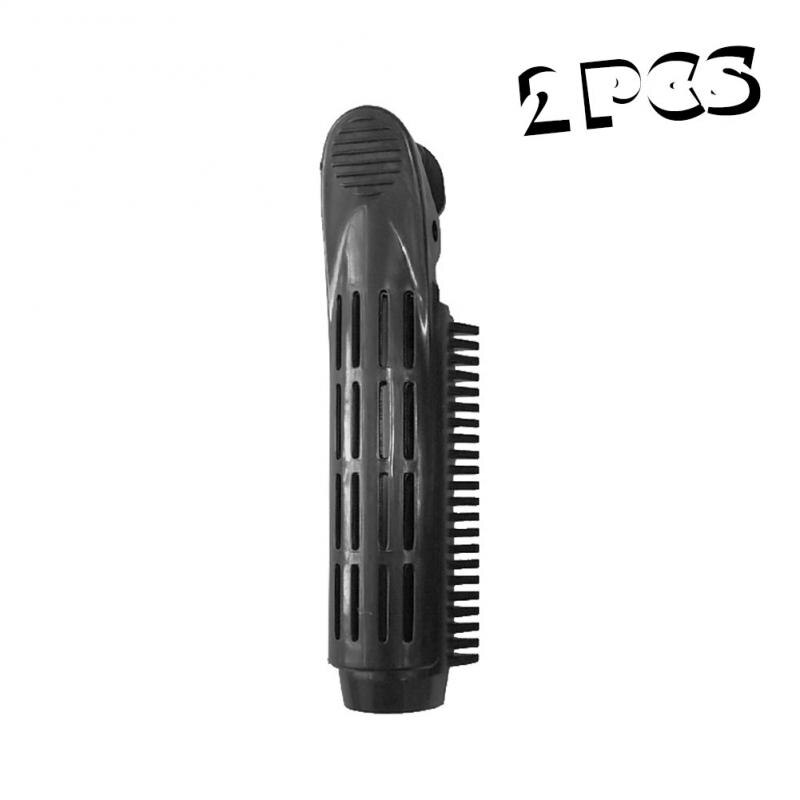 2 uds, rizador de pelo para el cuidado del cabello, rizador de pelo de plástico sin calor, herramienta de peinado para rizar el cabello, suministros de peluquería DIY, pinzas de pelo mullidas: black