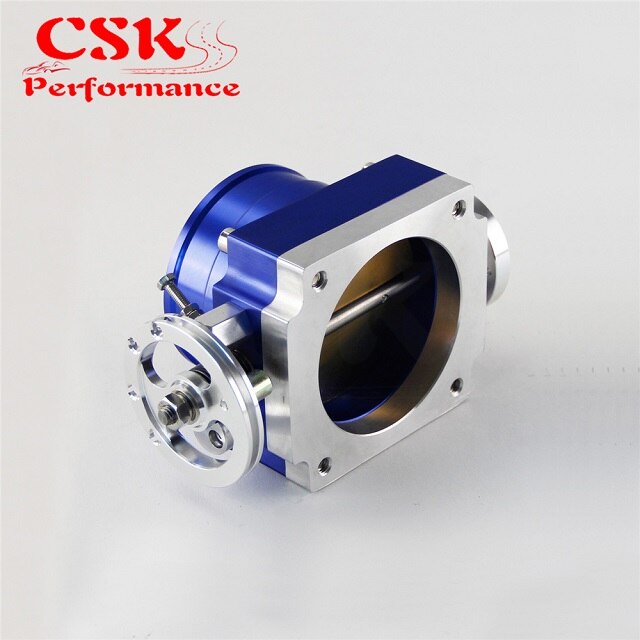 80mm 3,15 "rendimiento del cuerpo del acelerador colector de admisión Billet aluminio alto flujo negro/azul/plata: Blue