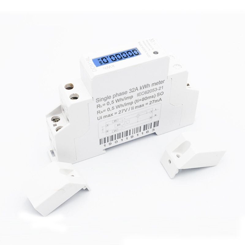 Contatore di energia del consumo di energia elettrica della guida din monofase digitale LCD kWh