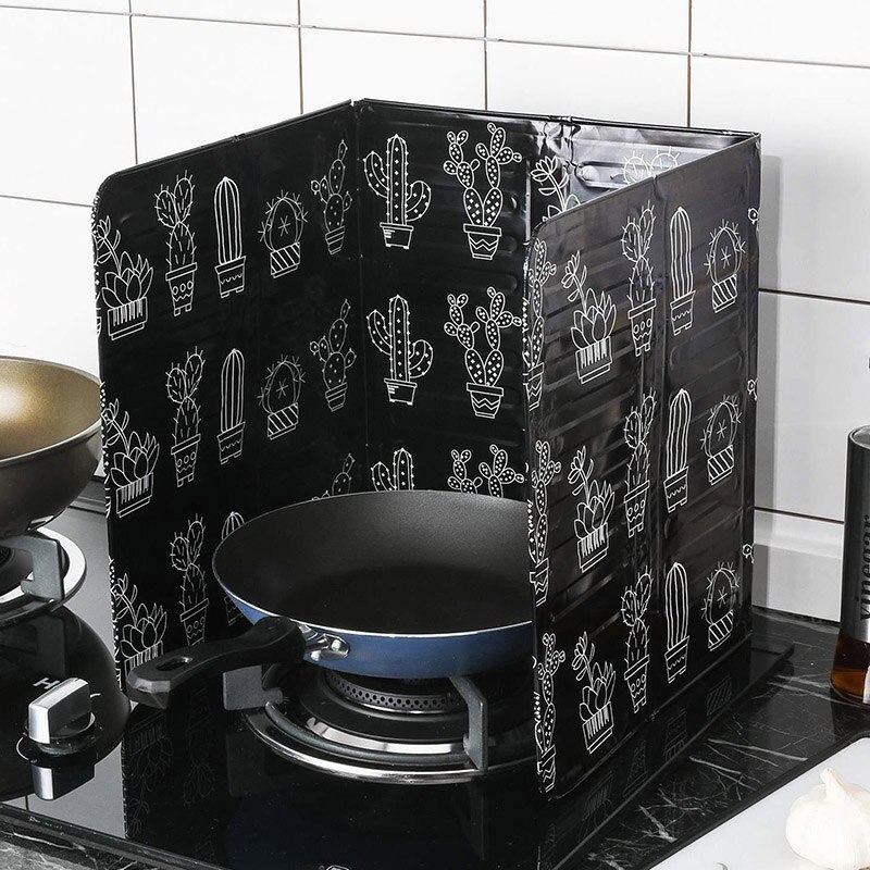 Kitchen Cooker Shield Splash Guard Cooking Frying Oil Splash Screen Cover Aluminium Foil Plate Gas Stove Splash Proof Baffle