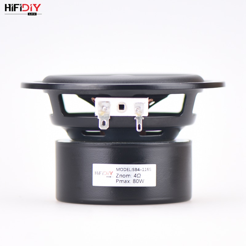 HIFIDIY AUDIO 4.5 inch 80W Round Woofer Speaker High power BASS Home Theater 2.1 Subwoofer Unit 2 Crossover Louspeakers SB4-116S