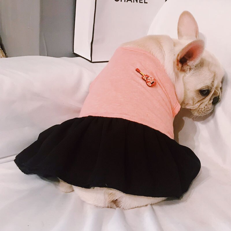 Robe rose pour chien Corset Vintage | Vêtements pour chiens, à clapet Long pour petits chiens, carlin, bouledogue, vêtements pour animaux, jupe évasée XS S MLXL