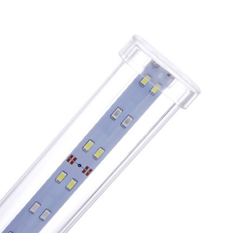Luz de cristal para acuario, lámpara de luz con Clip para pecera, luces LED para plantas, iluminación para acuario de 14,5-42,5 cm, enchufe europeo