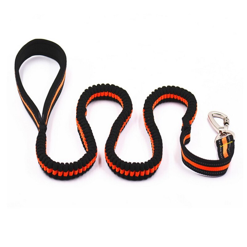 Elastic buffer Large Dog Leash Double handle pet Lead Reflective Traction rope 2 Handles big Dog Leashes Diving cloth Padded