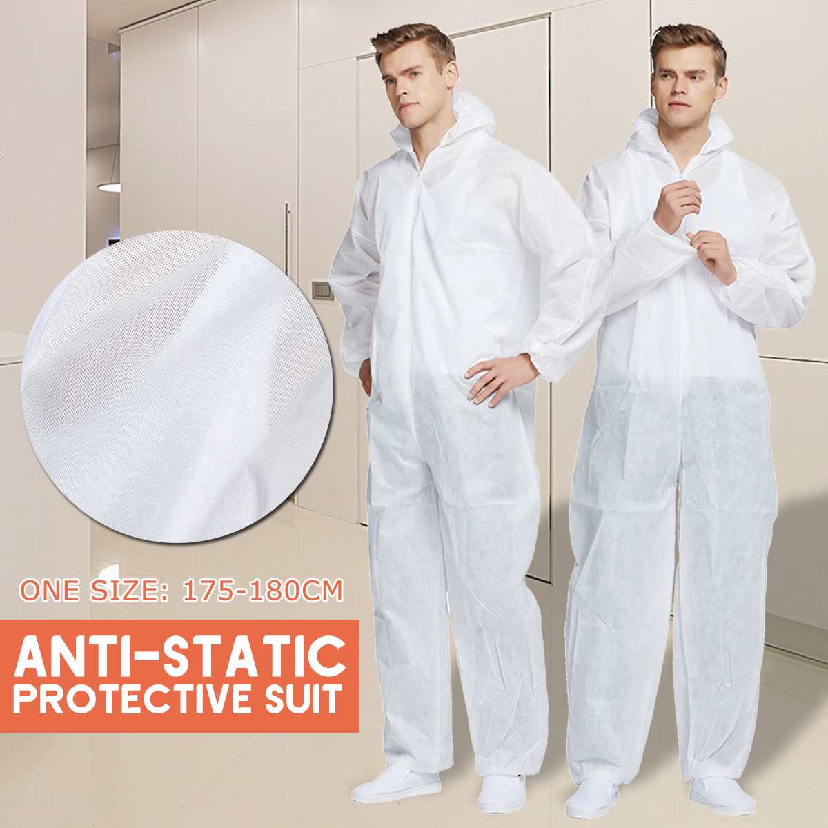 Disposable Protective Clothing Security And Protection SMS Nonwoven Fabric Thicker Coverall CleanRoom Dustproof Jumpsuit Garment