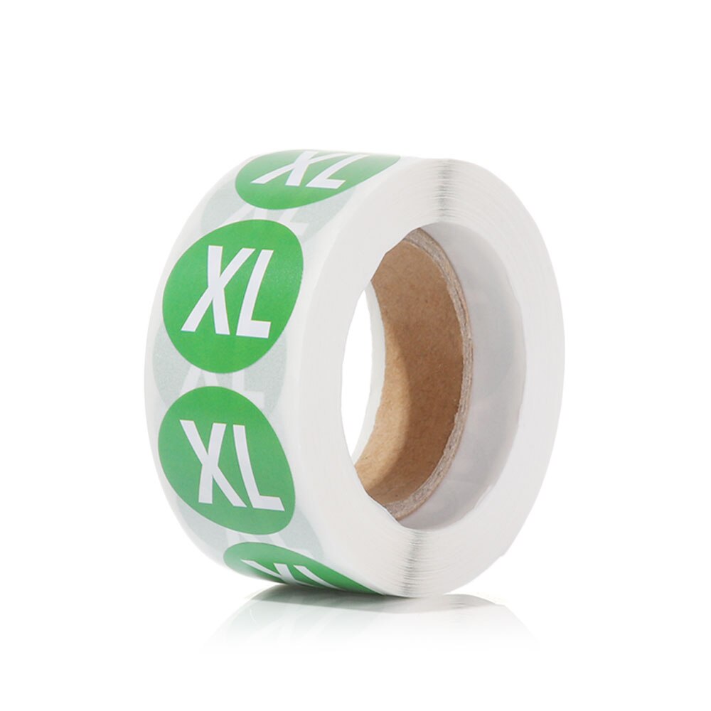 500pcs/Roll DIY Self Adhesive Sticky White Label Clothing Size XS-XXXL Sticker Writable Size Stickers Blank Note Label: XL