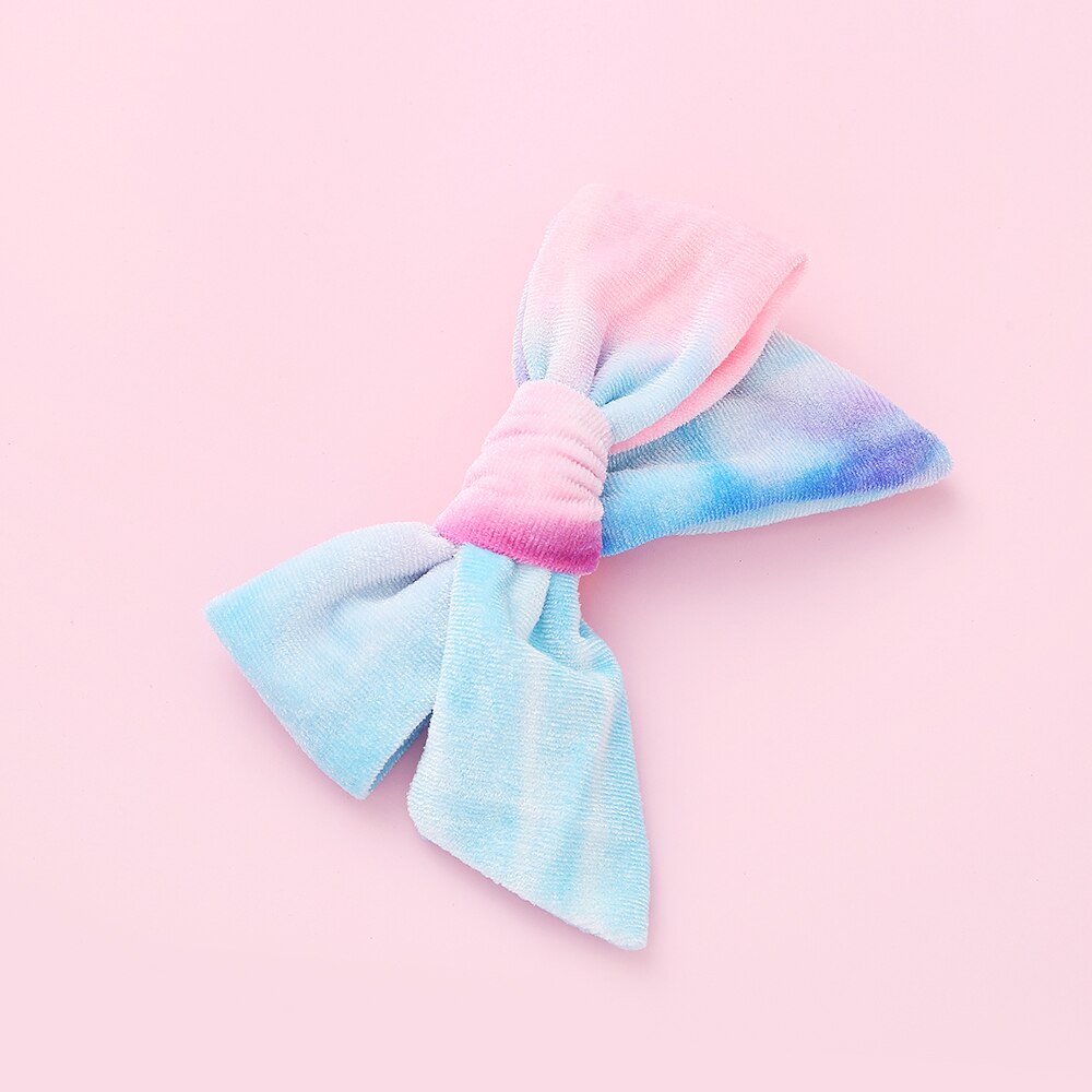 Velvet Tie Dye Headband For Children Hair Clips Kids Elastic Hair bands Hairpins For Girls Barrattes Baby Girl Hair Accessories: NSFB-9740-C4A6HAN