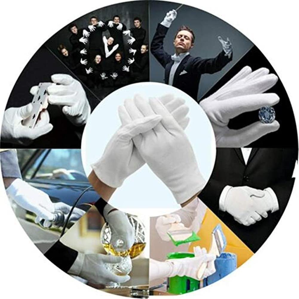 Inspectie Handschoenen Stretch Witte Handschoenen Glovessweat Handschoenen Ademend Elastische Zweet-Proof Katoen Schoonmaken Witte H2L4