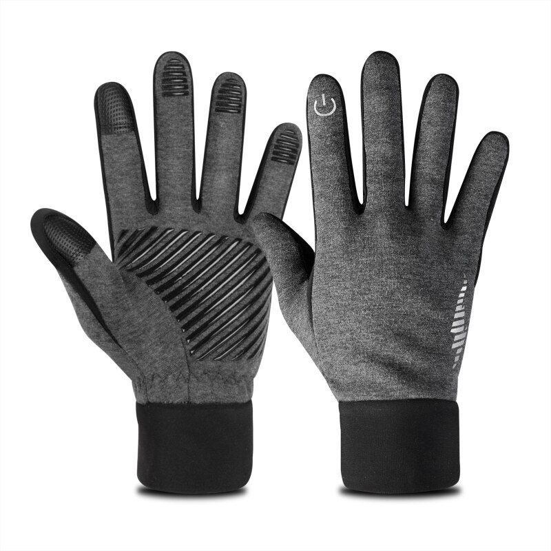 Guantes de invierno para hombre y mujer, manoplas cálidas para pantalla táctil, para correr, ciclismo, entrenamiento, bicicleta y fútbol: Gris / XL
