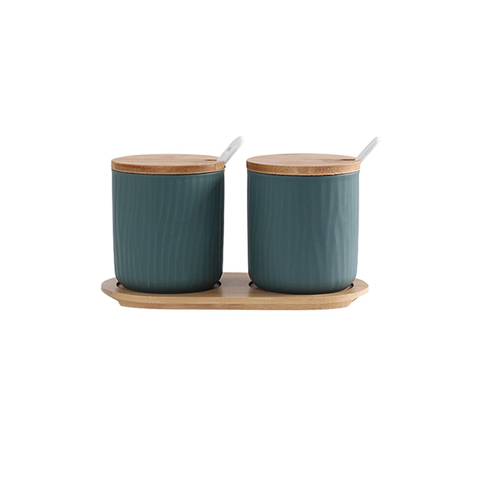 Ceramic Spice Rack Salt Shaker And Pepper Shaker Oil Bottle Set Kitchen Household Supplies For Spices Storage Jar With Cover: 04