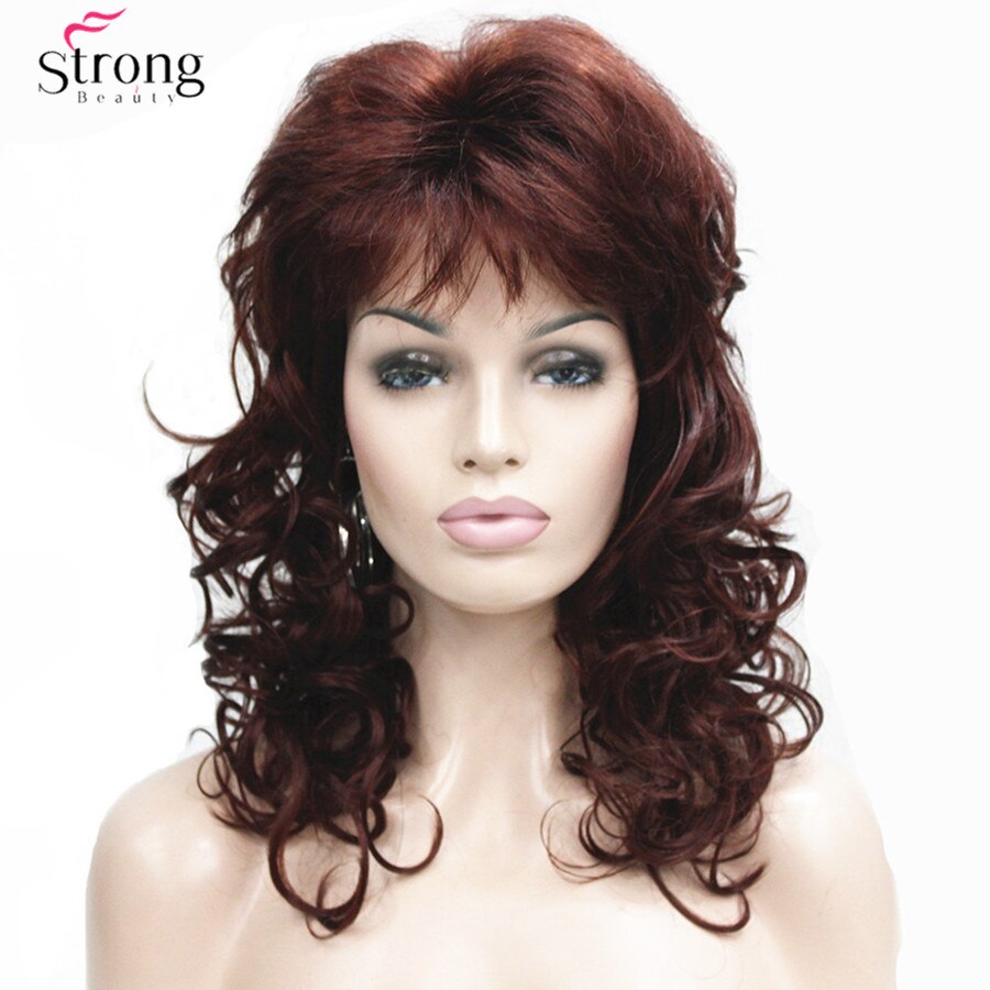 Perruque synthétique longue ondulée mi-longue | Perruque Auburn style Oblique pour femmes, perruque complète pour femmes
