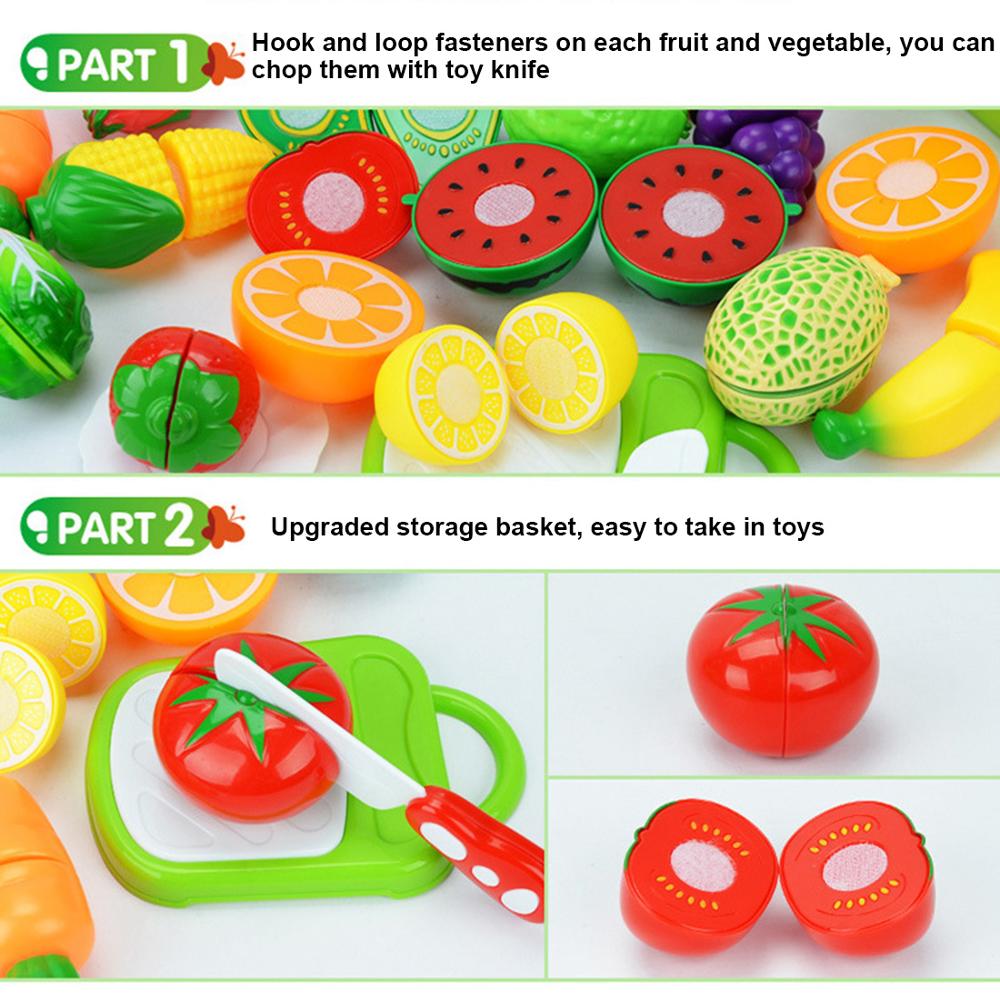 Cooks Kitchen Playset Cutting Food Play Set Vegetables Connected with Velcro 14pcs