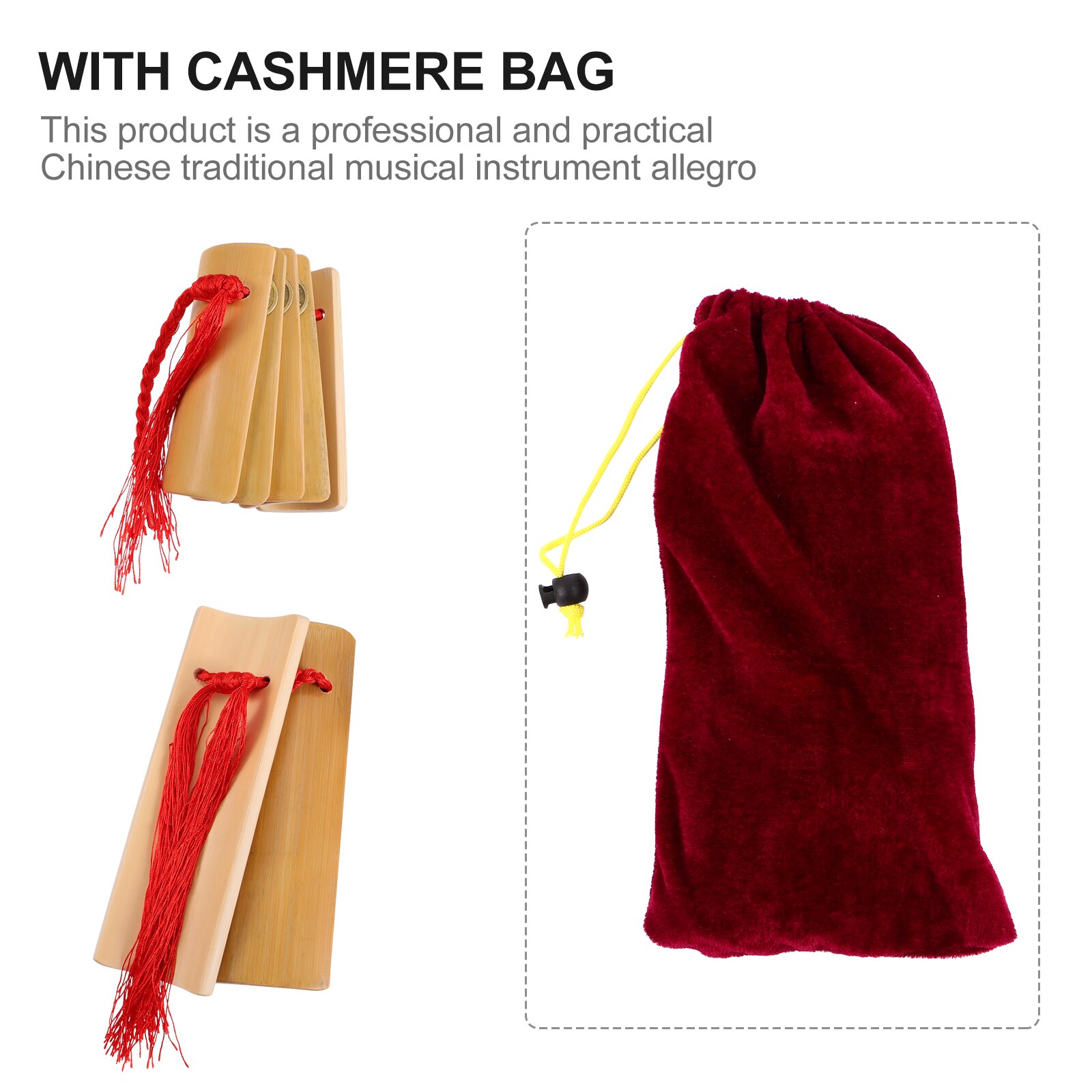 1 Pair Chinese Traditional Kuaiban Clapper Bamboo Instrument Hand Percussion