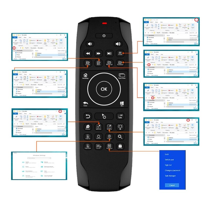G7 Win10 Wireless Air Mouse Mini Keyboard Gyroscope 2.4G Remote Control IR Learning Fly Mouse keyboard For Windows 10 U1JE