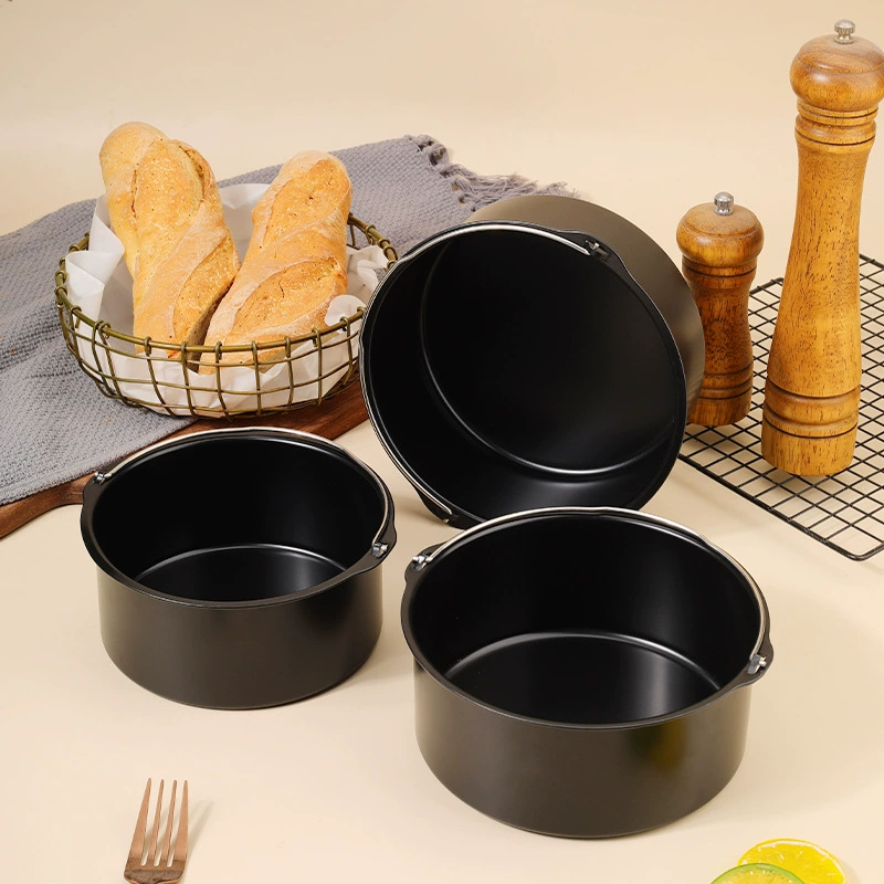 6/7/8/9inch Cake Bucket Baking Tray Oven Frying Basket Air Fryer Accessories French Fries Home Pizza Plate Dish Pot Cake Tool