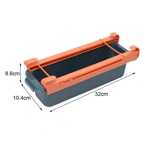 Plastic Fridge Drawer	Holder Pull-out Refrigerator Shelf Large Capacity Pullable Refrigerator Storage Box	for Kitchen: Orange Blue