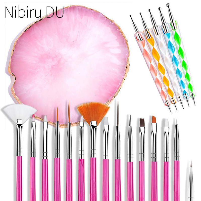 Juego de pinceles para uñas, suministros profesionales para uñas, Gel acrílico UV, dibujo, punteado, manicura, herramientas de artístico, accesorios de maquillaje