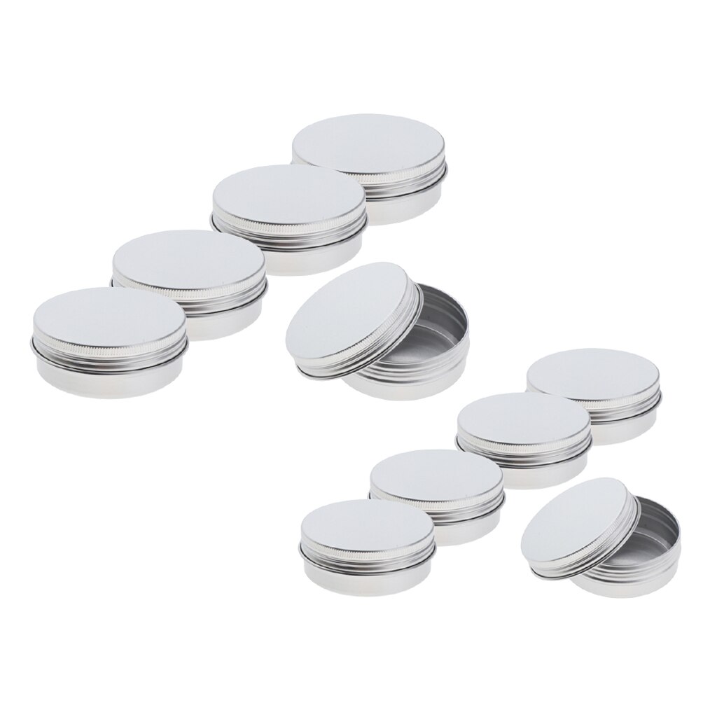 10x 60/100g Round Aluminum Tins Cream Storage Jars Cosmetic Containers Cans