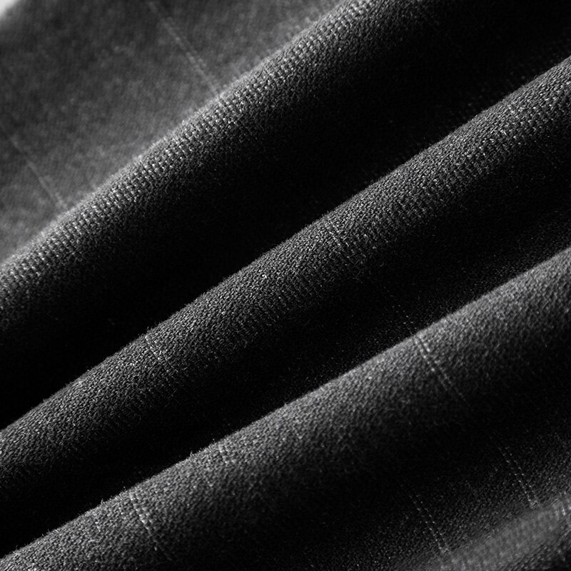 Stretch Plaid Casual Pants Men Spring summer Business thin Plaid Brand Men's Straight Gray Trousers Pant