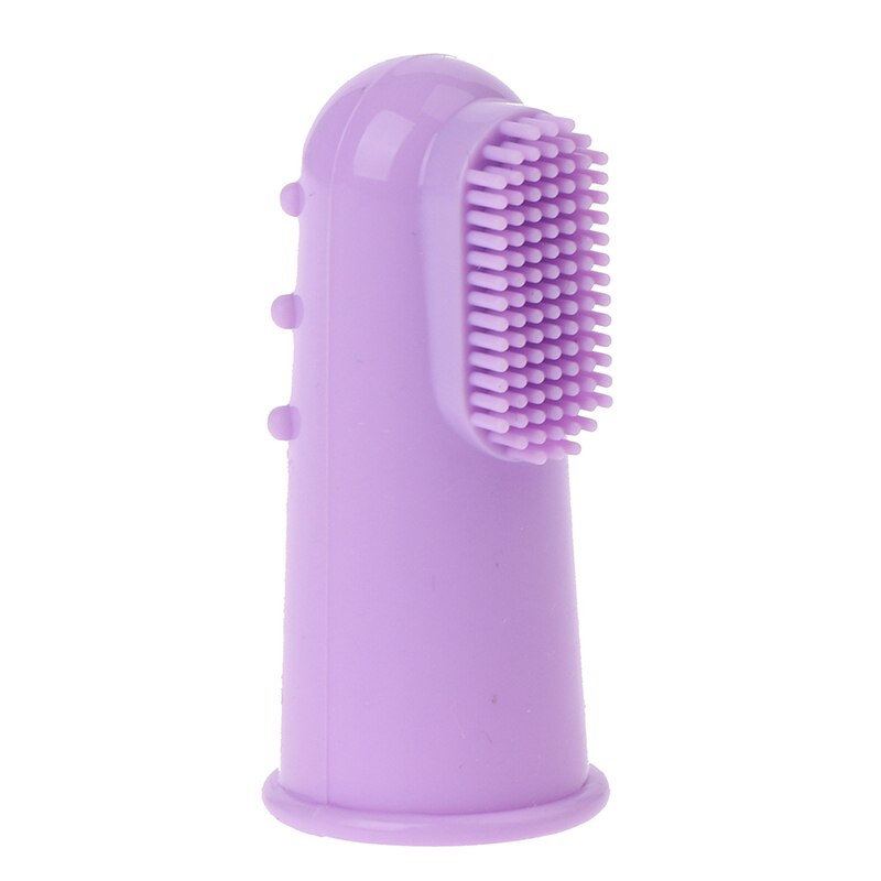 Cepillo de dientes de silicona Natural para mascotas, productos de cuidado de limpieza Dental suave para gatos y perros, juguetes suministros para mascotas de limpieza antimordida: PP