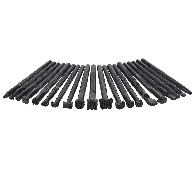 20 Pièces Estampage Cuir Diy Cuir Travail Selle Outils Set Sculpture Artisanat Making Poinçon Timbres Outils À La Main D&#39;art: Black-1PCS