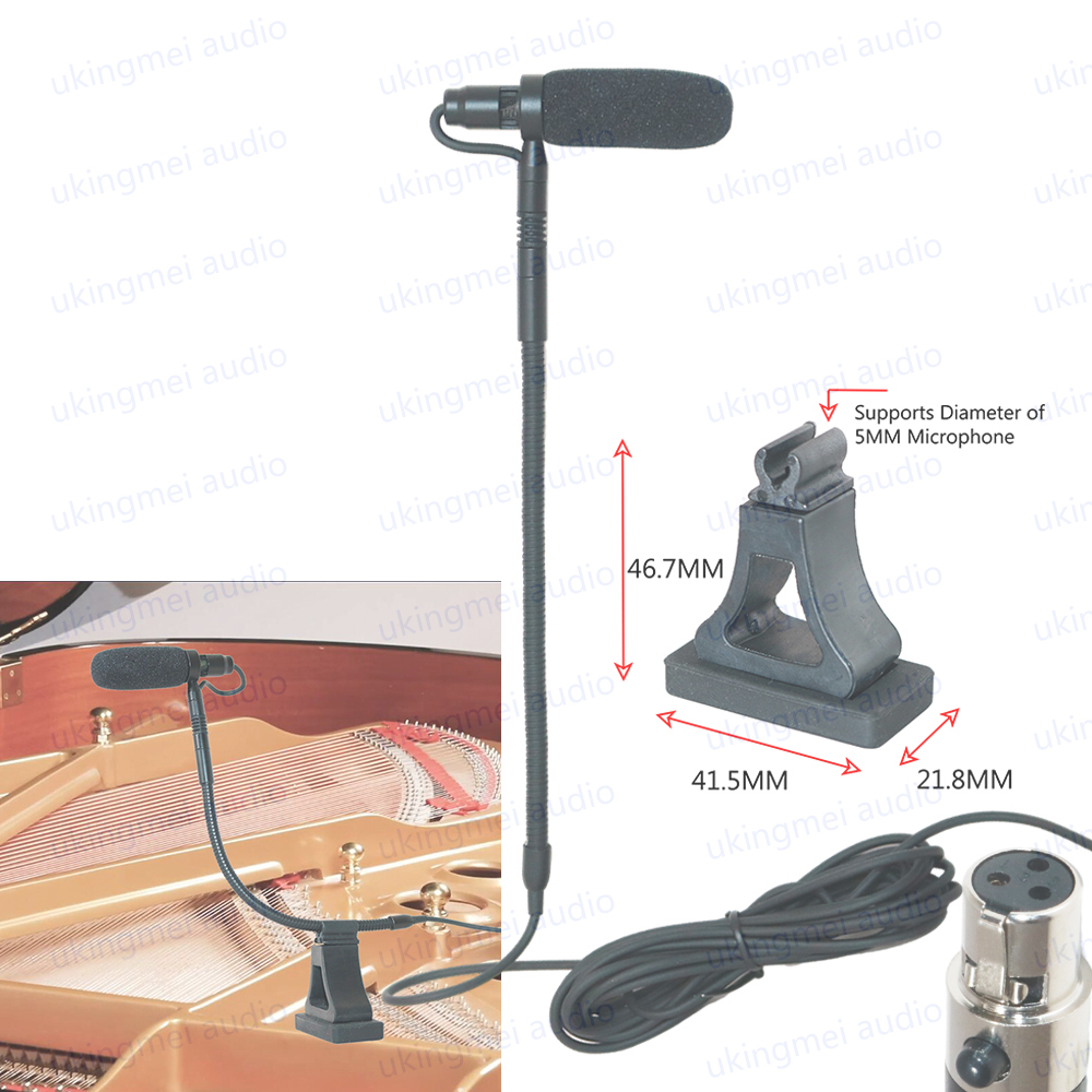 Musical Instrument Condenser Gooseneck Microphone System For Guitar Saxophone Violin Piano Cello Bass Clarinet: Orange