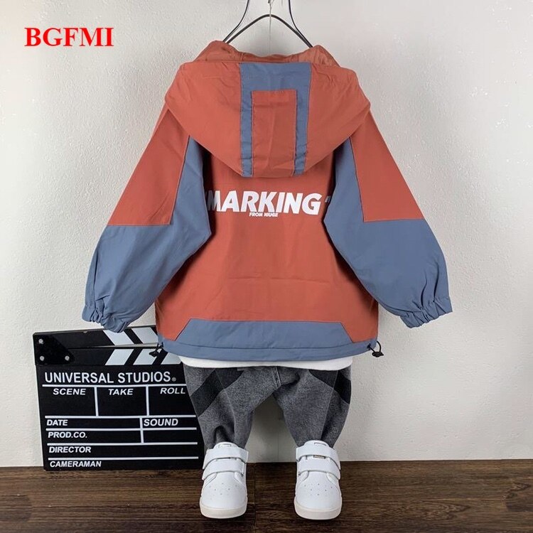 Boys Trench Coat Long Sleeve Cardigan Windproof Kids Jacket Teens Casual Jackets Coats Big Boy Lined Outerwear Polyester Hooded