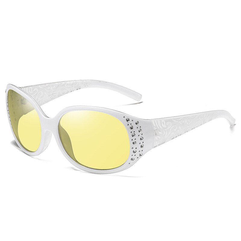Fenchi kvinder nattesyn briller polariserede anti-refleks gule solbriller kørsel nattesyn beskyttelsesbriller til bil vision nocturna: C4