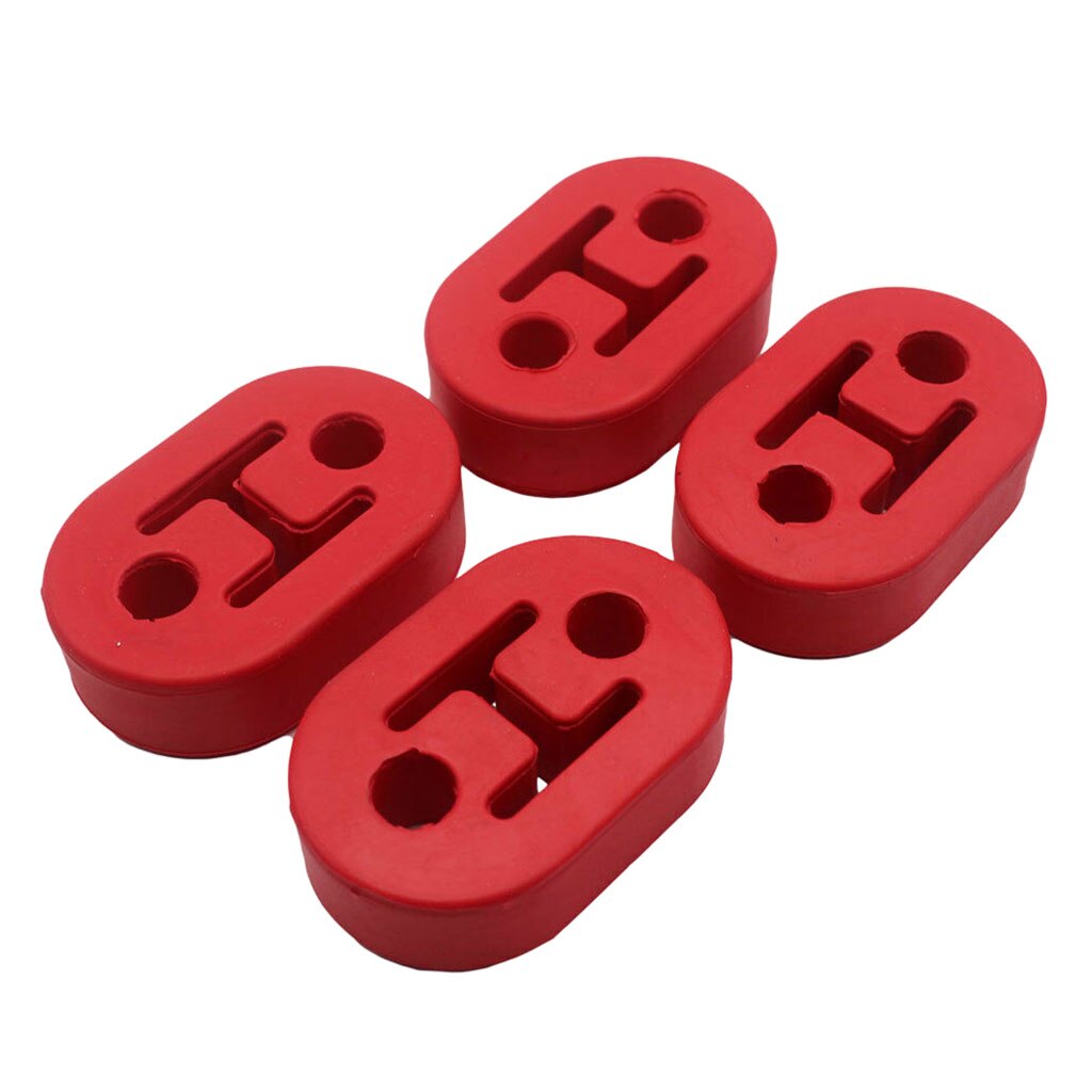 4pcs 12mm 2 Holes Performance Exhaust Hanger Single Red Heavy Duty