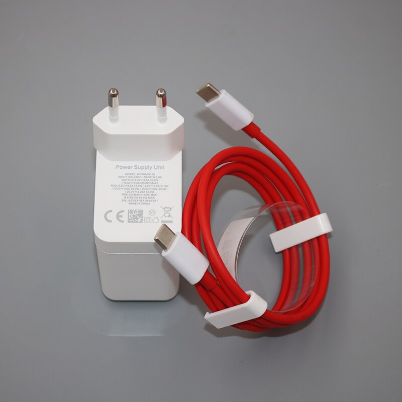 OnePlus 9 Pro 8T Warp Charge 65W Power Adapter White EU US Plug Type C To Type C Cable For One Plus 1+ 9 8 Pro 9R Nord N10 N100