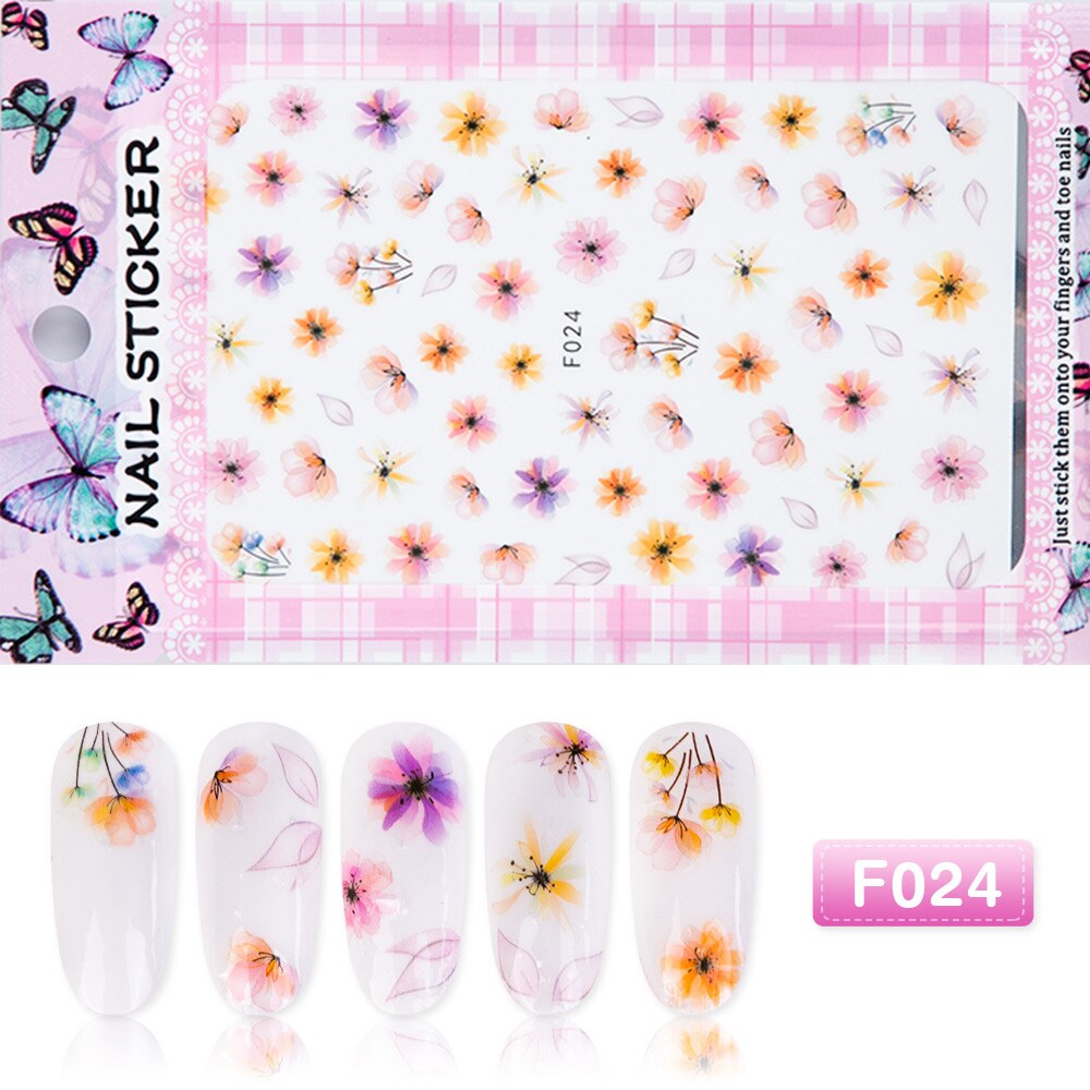 1pcs 3D Bloeiende Bloem Nail Stickers Zelfklevende Nail Art Stickers Bloem Leaf Nail Sticker en Sticker Nail Art Tips DIY Decoratie