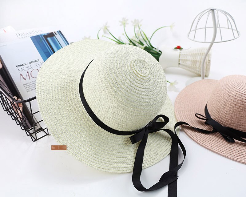 10pcs/lot 01804-denwei2044 beach summer solid paper straw kids hat girl boy children Outdoor leisure cap: White