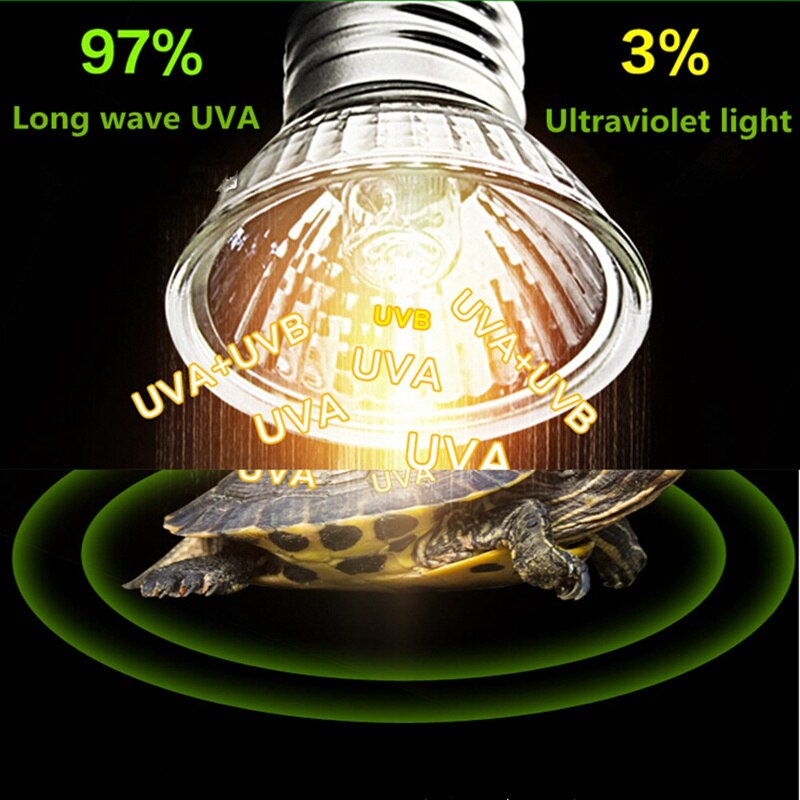 E27 uvb+uvb 3.0 reptielenlamp lamp schildpad zonnebad uv-lampen verwarmingslamp amfibieën hagedissen temperatuurregelaar: 50w