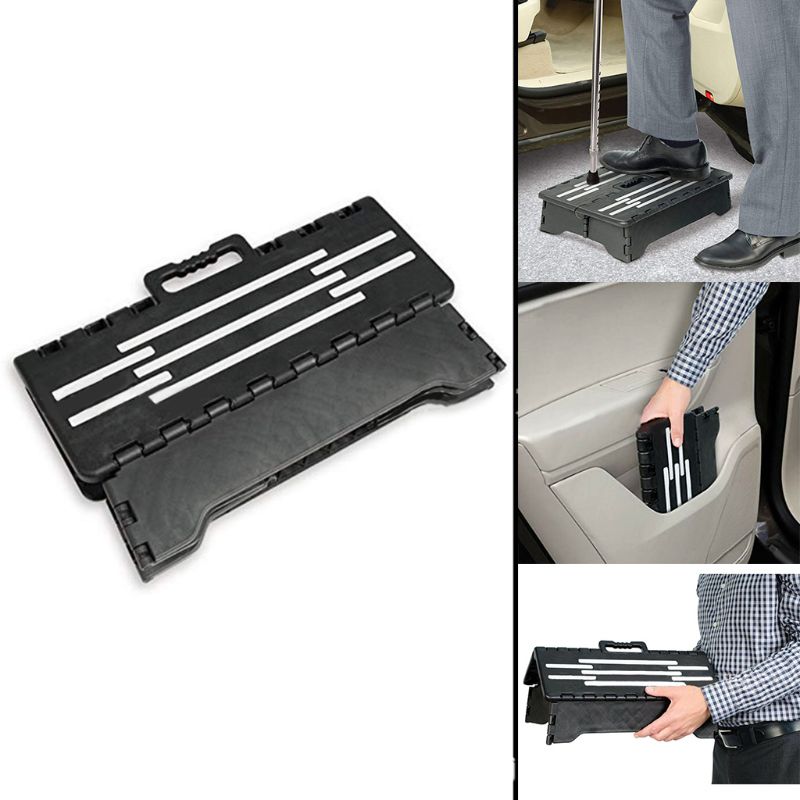 Premium Portable Mobility Step 15" x 8.7" x 5" Portable Folding Step Stool for Toddlers Seniors