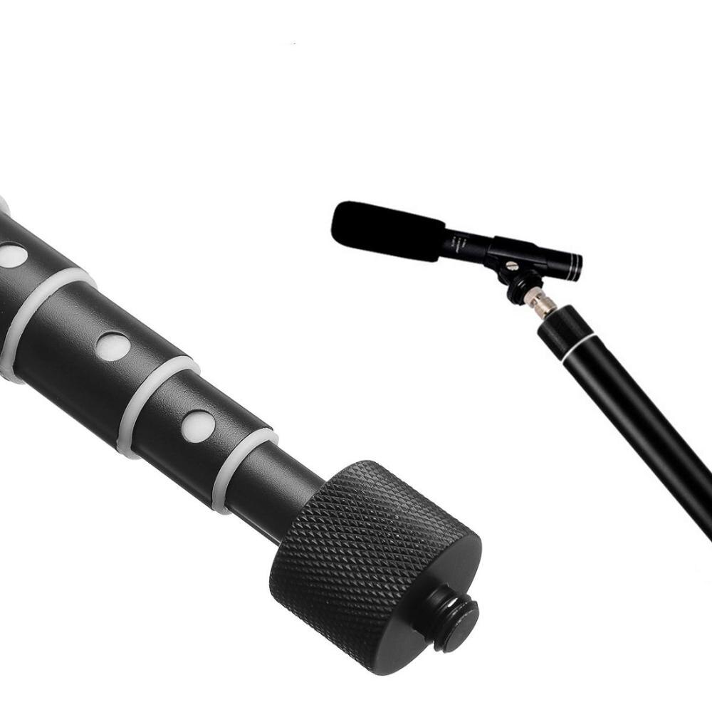 Microphone Extension Telescopic Pole Movie Shooting Live Recording Interview Boom for 3/8 inch Device with 3/4 screw Hole
