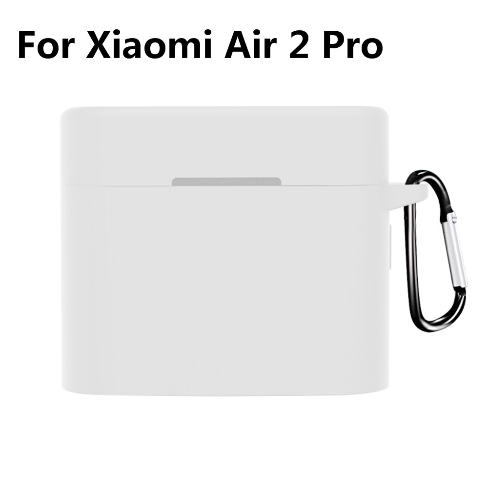 Funda de silicona para auriculares Xiaomi Air 2 Pro, funda para auriculares inalámbricos con llavero: Air 2 pro-White