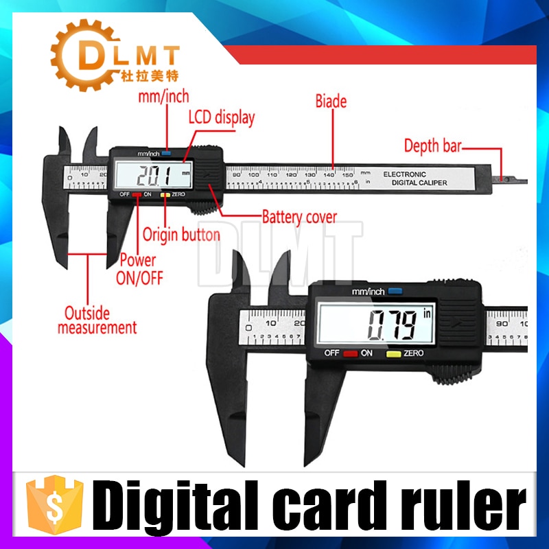 QST008 LCD Digitale Elektronische Carbon Fiber Schuifmaat 150mm 6 inch Gauge Micrometer Meten