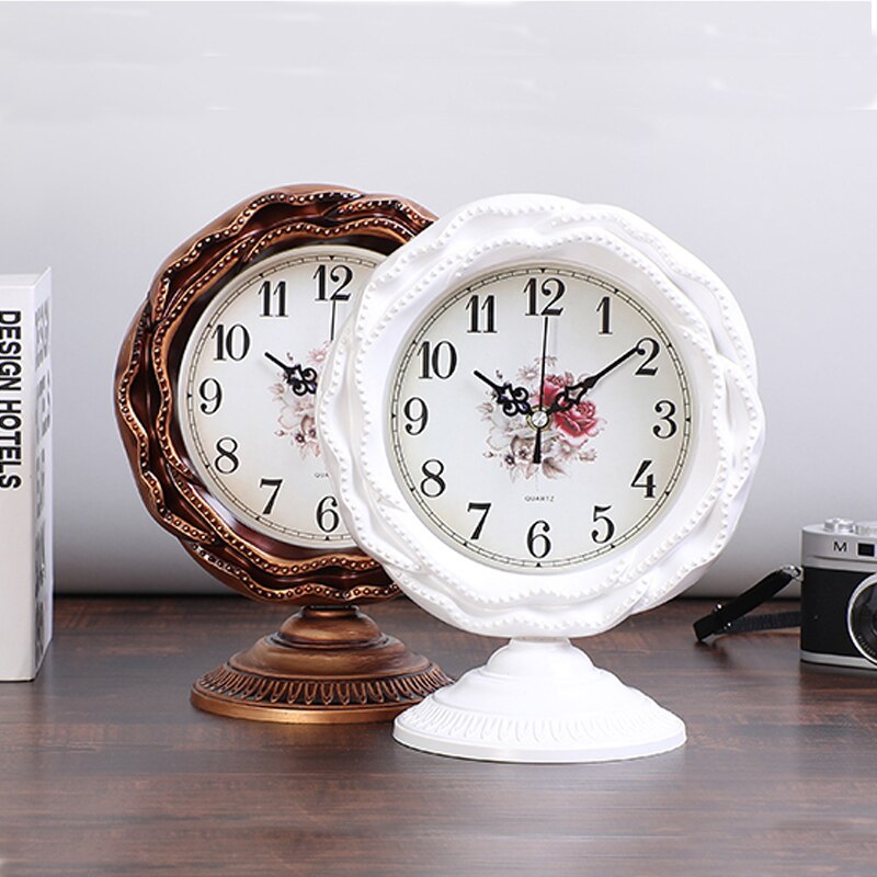 Tafelklok Horloge Thuis Woonkamer Mode Slaapkamer Grote Nordic Desktop Bureauklok Europese Retro Klok Decoratie