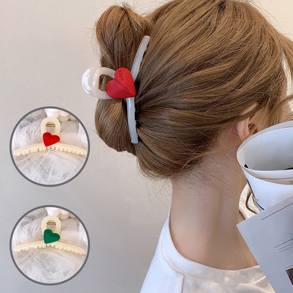 Pinzas acrílicas para el pelo para mujer, pinzas para la parte posterior de la cabeza, Color caramelo, corazón, accesorios para el cabello, 2022