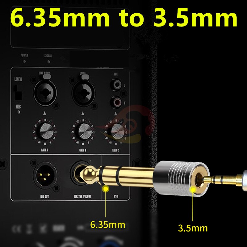 Aux Cable Jack 3.5 Speaker Connector 6.35mm Male to 3.5mm Female Audio Connector 3.5 Jack for Speaker Guitar Jack 6.35