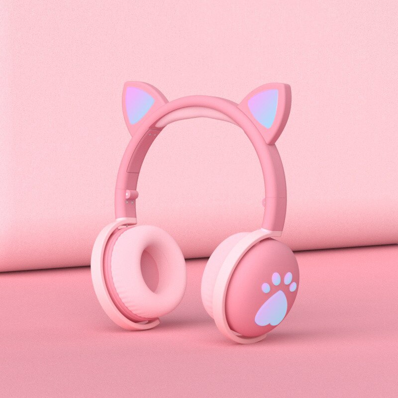 BK1 Cat Ear Bluetooth Headset Led Luminous Foldable Children's Gaming Wireless 5.0 Headset Earphone Bluetooth Adults Headphones