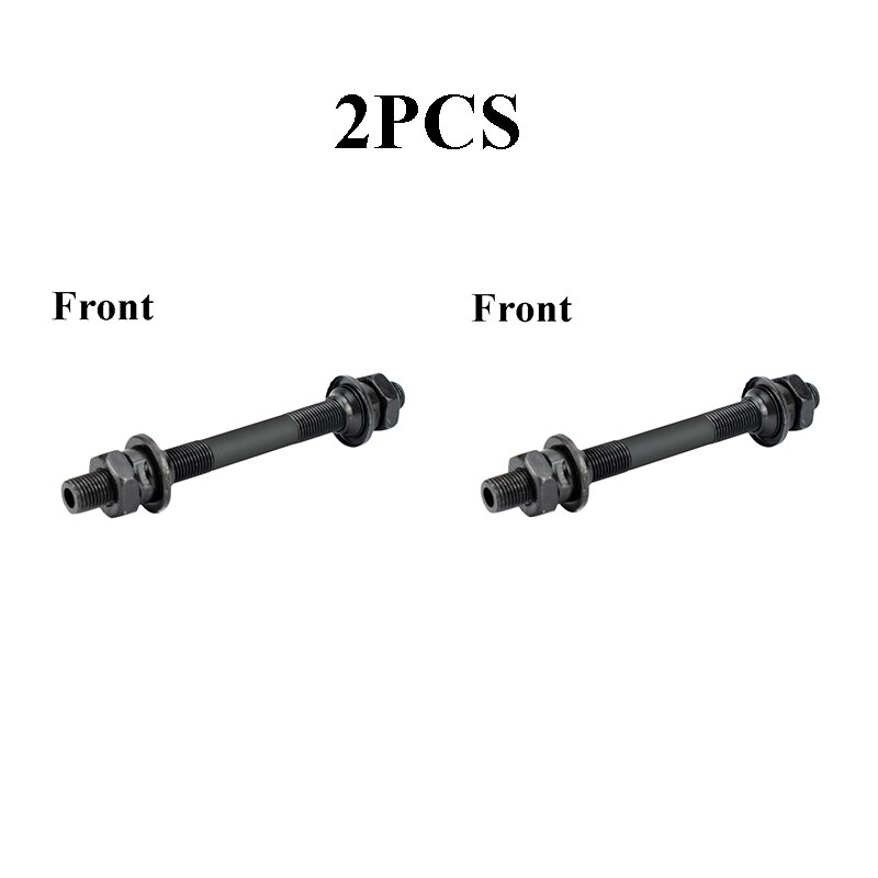 Kulstofstål cykelnavaksel bag front quick release nav hulaksel håndtag hjulleje aksel kassette adapter udskiftning: 2pc forreste 10.8cm