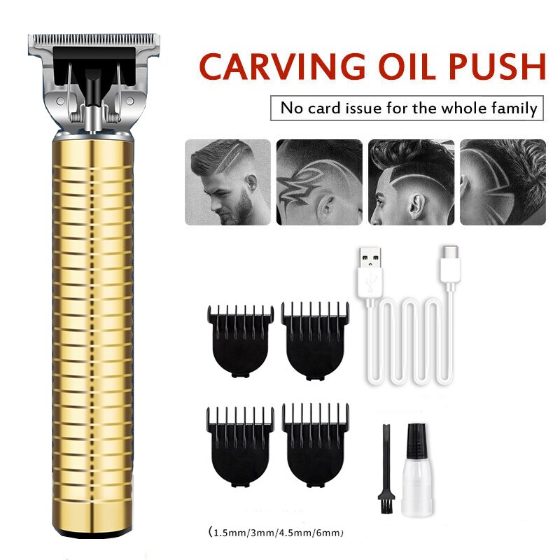 Draagbare Elektrische Pro T-Outliner Cordless Trimmer Draadloze Tondeuse Set: Gold