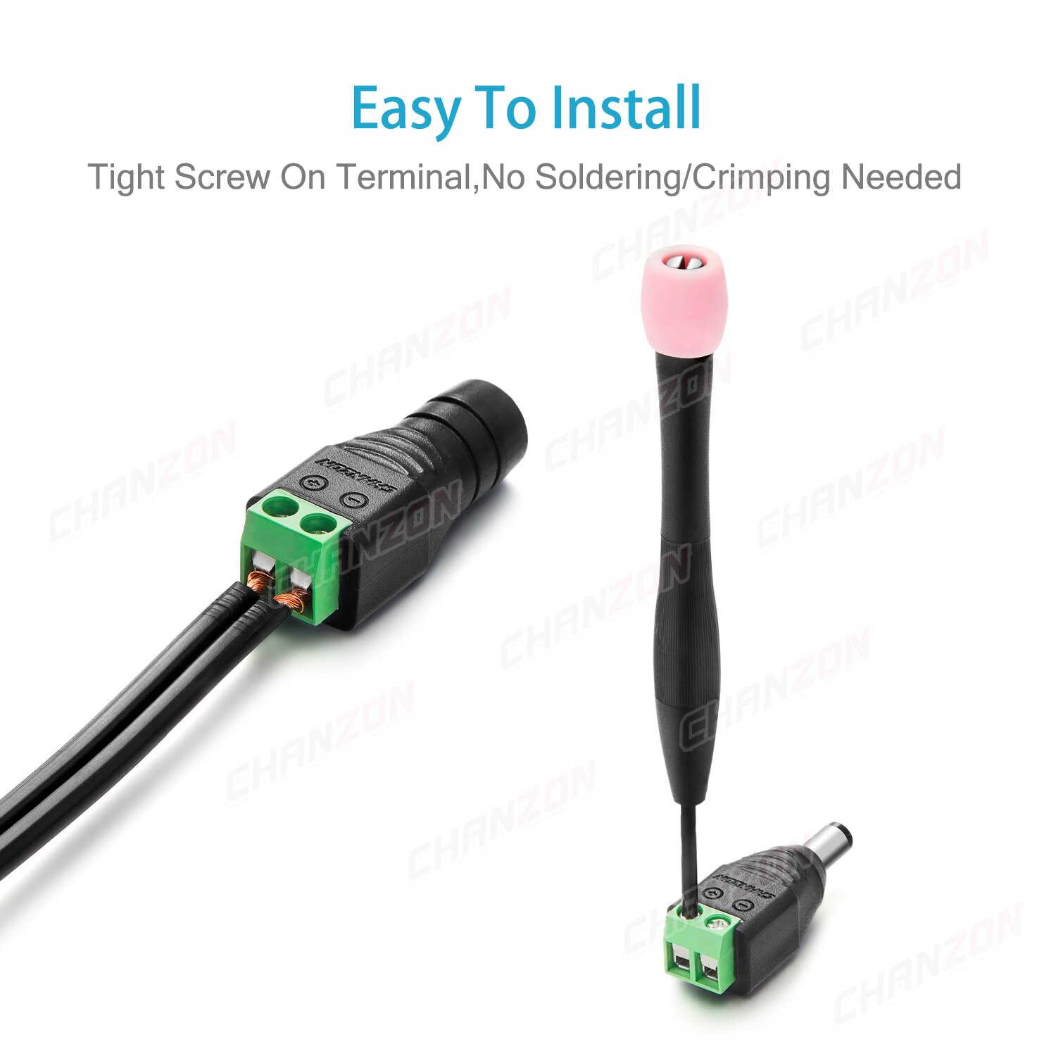 10Pcs 12V Dc Power Connector Jack 2.1Mm X 5.5Mm Vrouwelijke Stekker Socket Schroef Adapter Voor led Strip Cctv Camera Licht Aansluiting